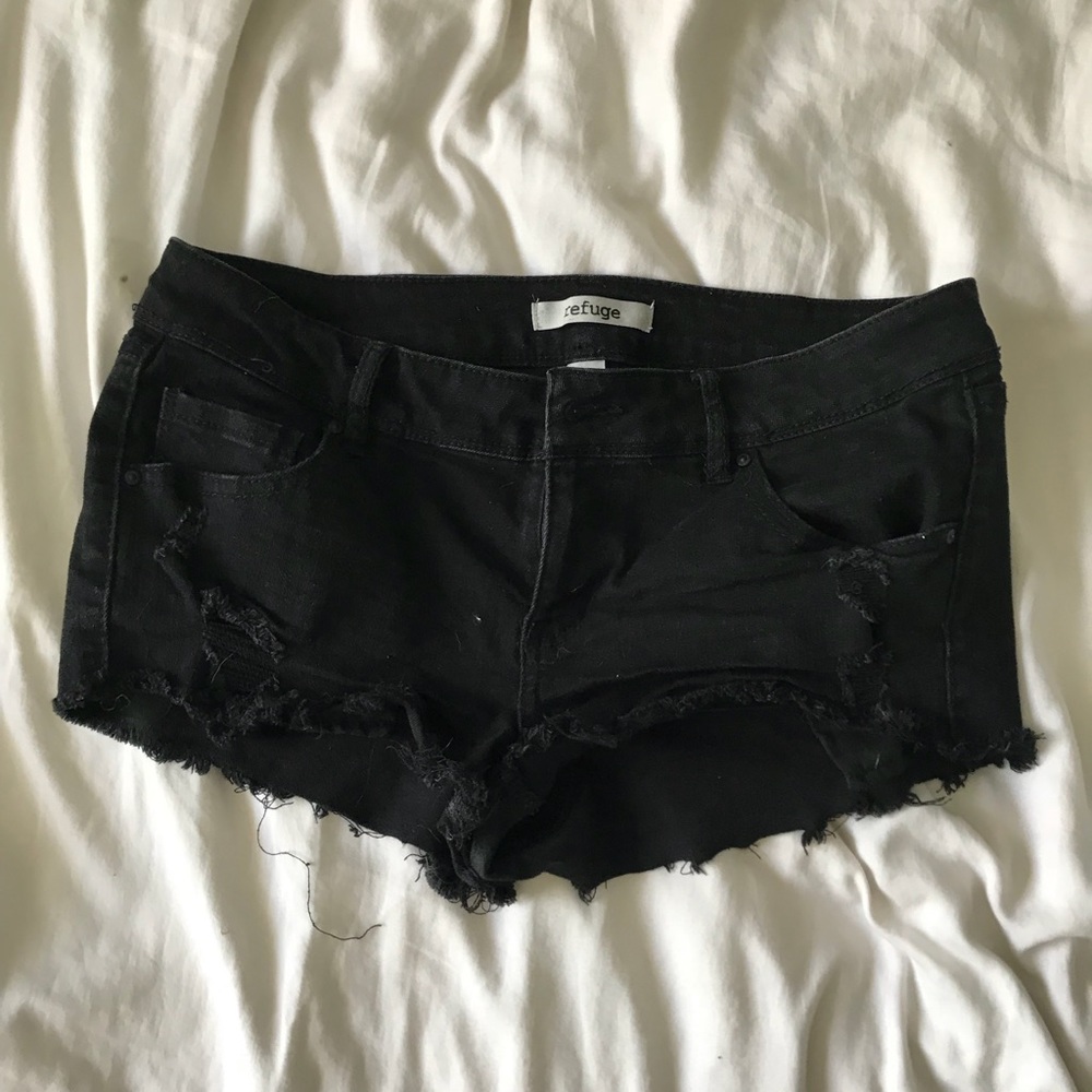 Urban Outfitters Refuge Black Distressed Cutoffs